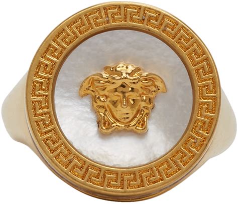 кольцо versace женское|gold label Versace ring.